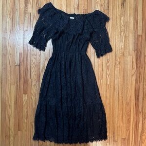 LORD & TAYLOR Black Lace Dress